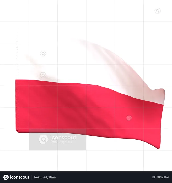 Bandera de polonia Flag 3D Icon