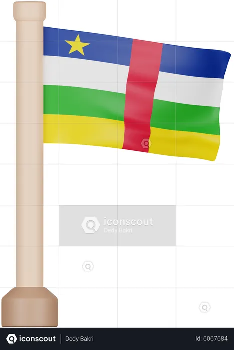 Bandera de la república centroafricana Flag 3D Icon