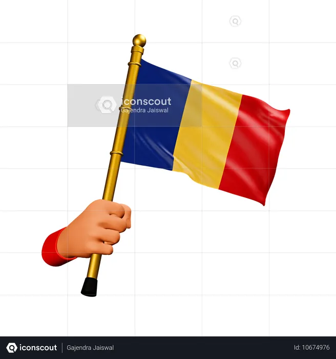 Bandera de rumania Flag 3D Icon