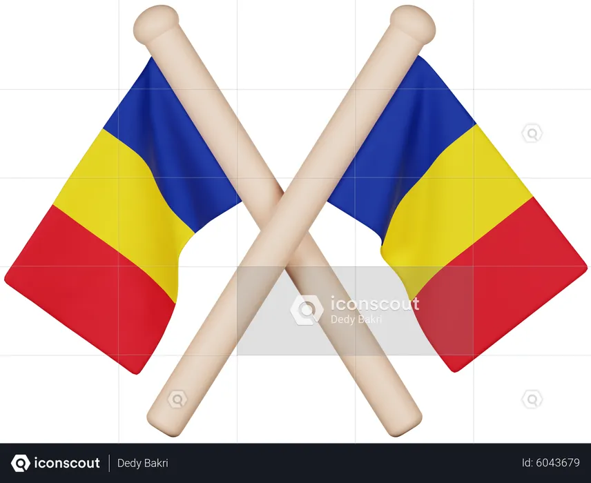 Bandera de rumania Flag 3D Icon