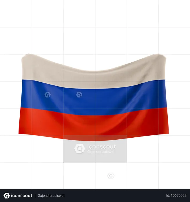 Bandera de rusia Flag 3D Icon