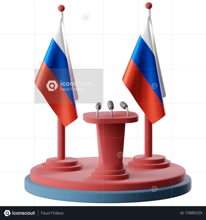 Bandera de rusia  3D Icon