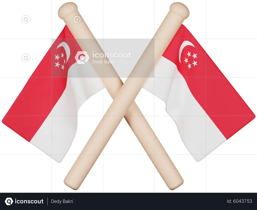 Bandera de singapur Flag 3D Icon