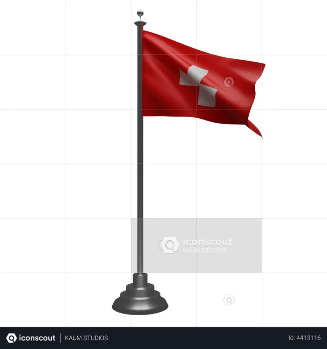 Bandera de suiza  3D Illustration