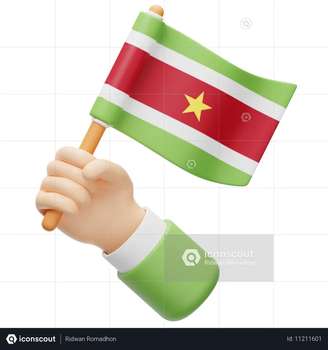 Bandera de surinam Flag 3D Icon