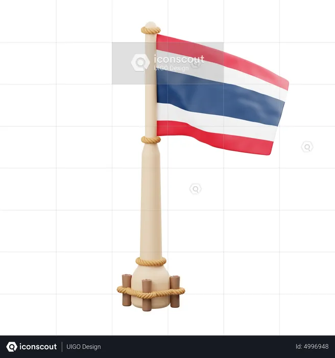 Bandera de tailandia  3D Icon