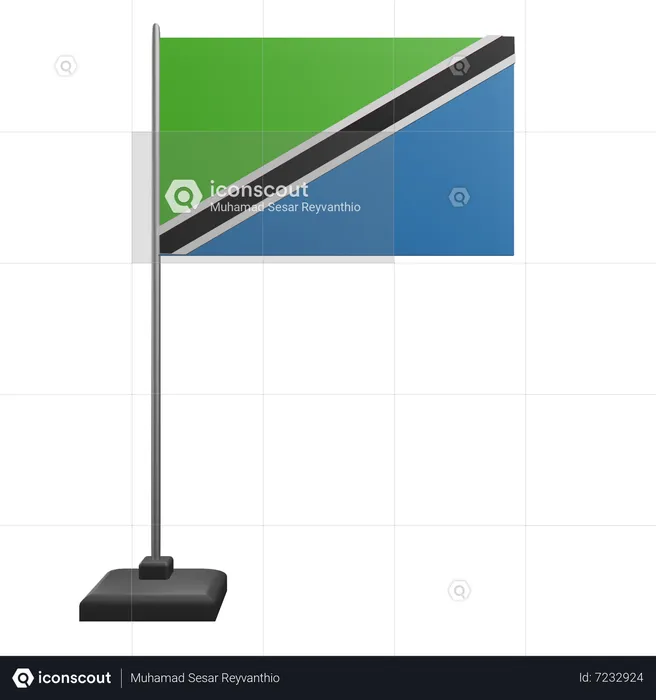 Bandera de tanzania  3D Icon