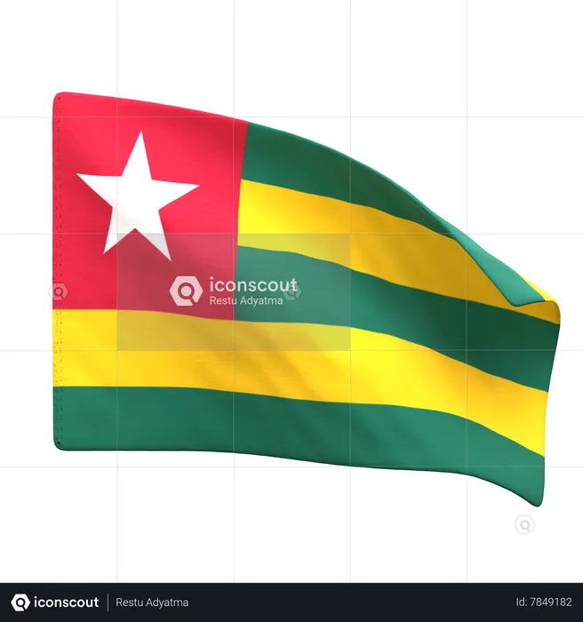 Bandera de togo Flag 3D Icon