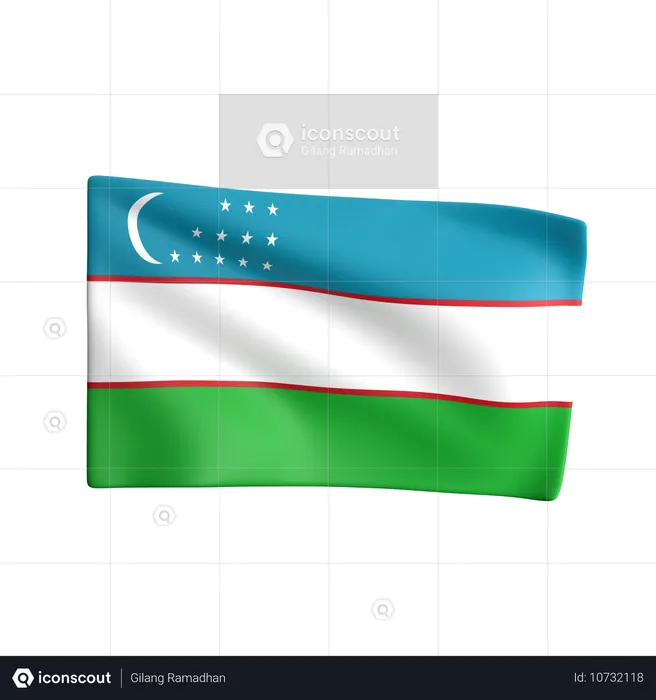 Bandera de uzbekistán Flag 3D Icon