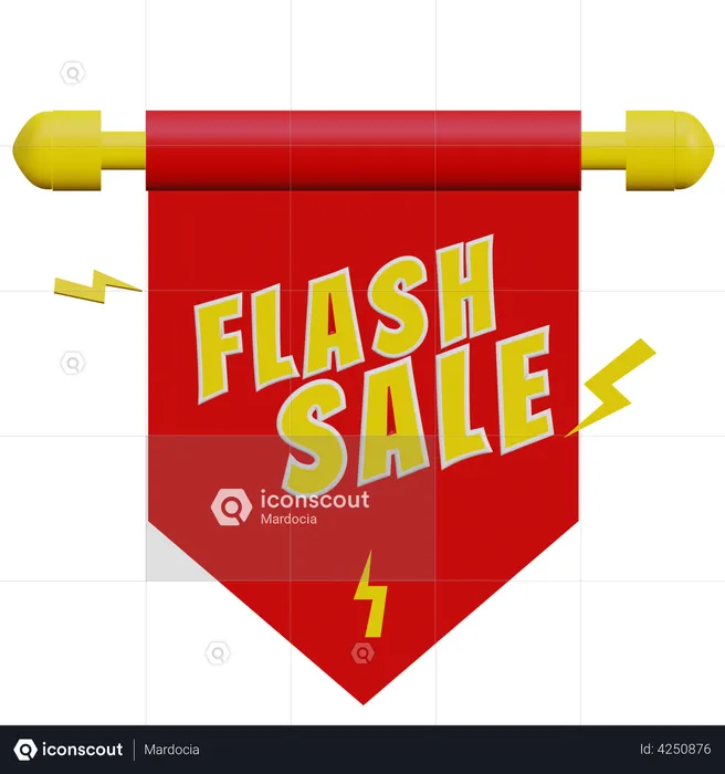 Bandera de venta flash  3D Illustration