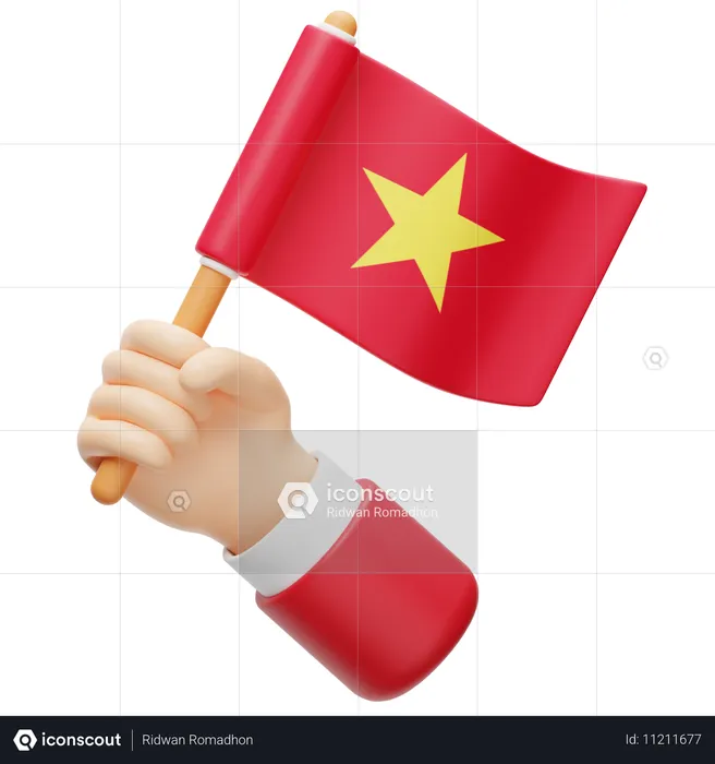 Bandera de vietnam Flag 3D Icon