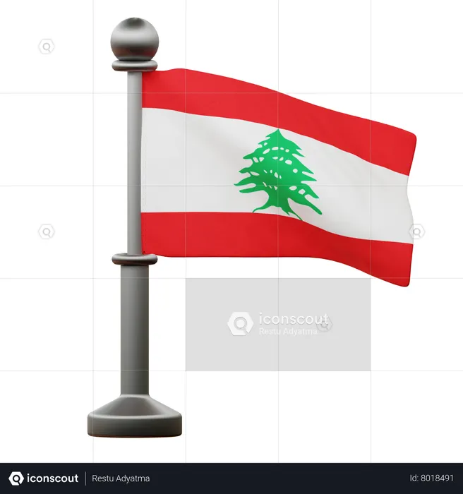 Bandera del líbano Flag 3D Icon