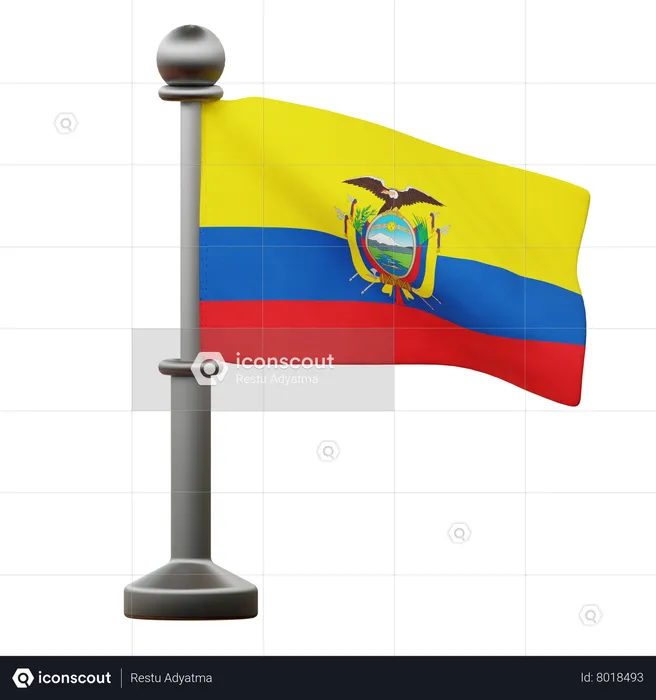 Bandera de ecuador Flag 3D Icon