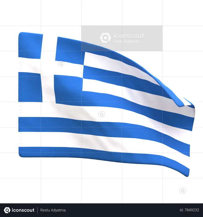 Bandera de grecia Flag 3D Icon