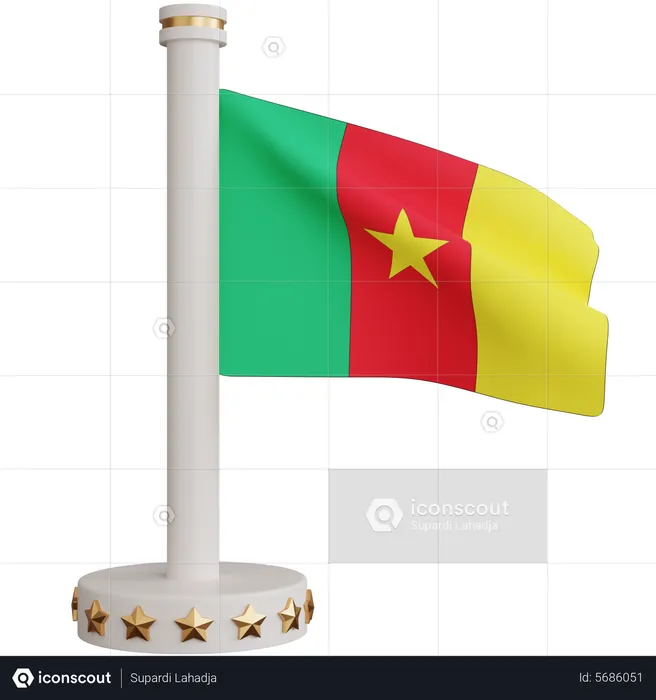 Bandera nacional de camerún Flag 3D Icon