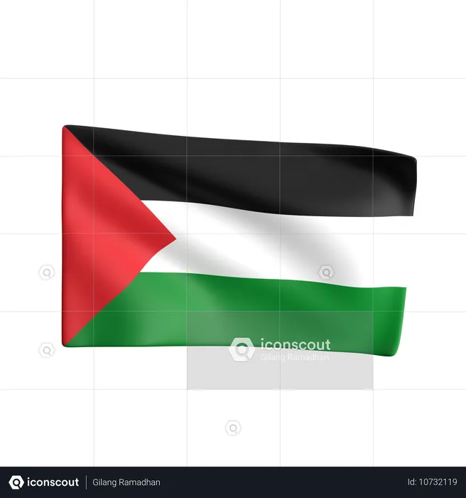 Bandera Palestina Flag 3D Icon