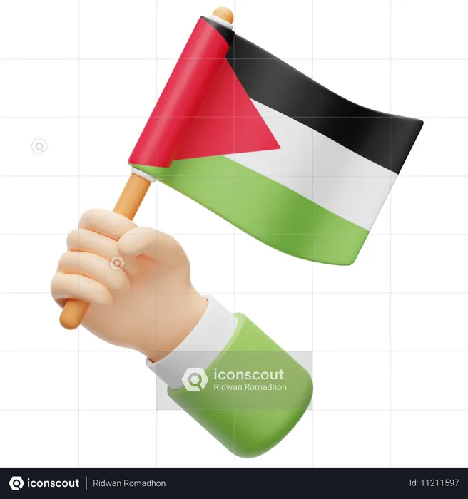 Bandera Palestina Flag 3D Icon