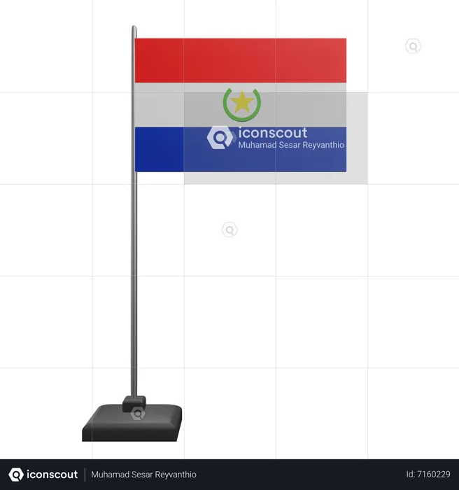 Bandera paraguaya Flag 3D Icon