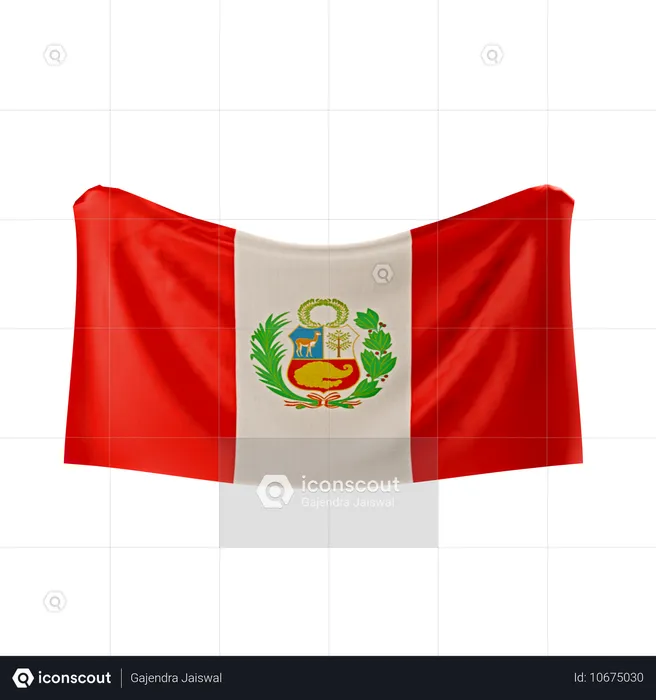 Bandera de perú Flag 3D Icon