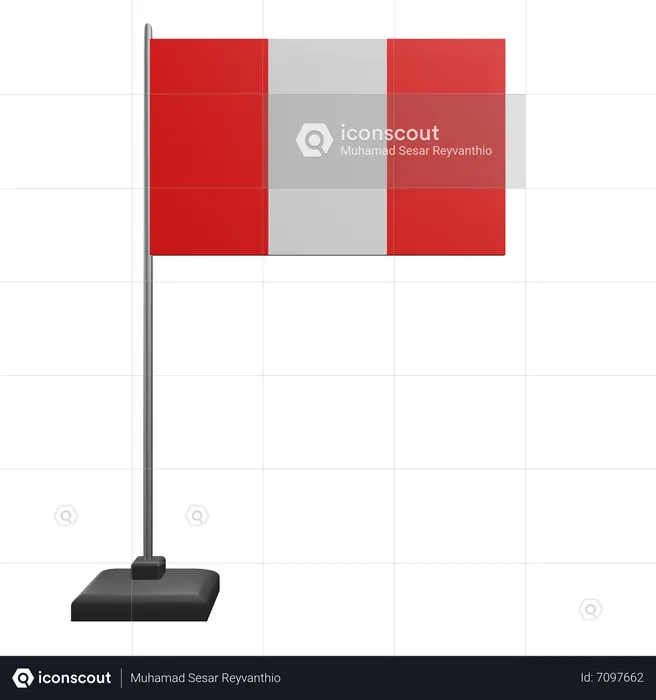 Bandera de perú Flag 3D Icon