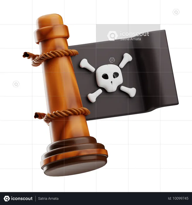 Bandera de piratas  3D Icon