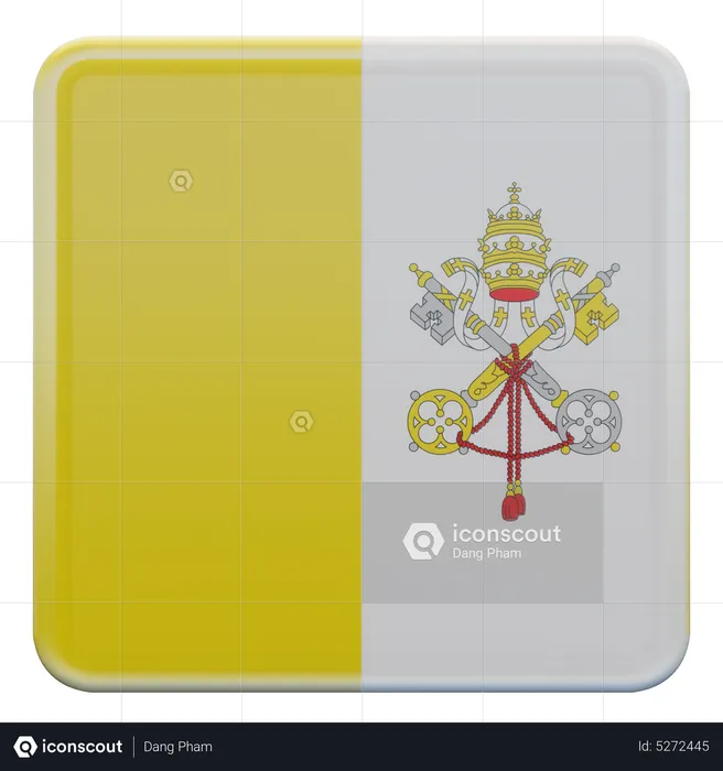 Bandera de la Plaza de la Ciudad del Vaticano Flag 3D Icon