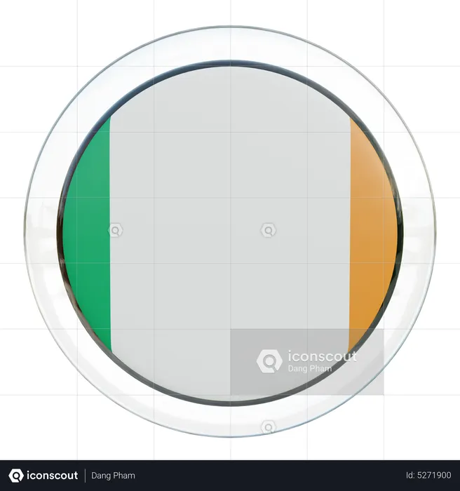 Bandera redonda de Irlanda Flag 3D Icon