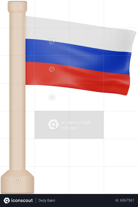 Bandera de rusia Flag 3D Icon