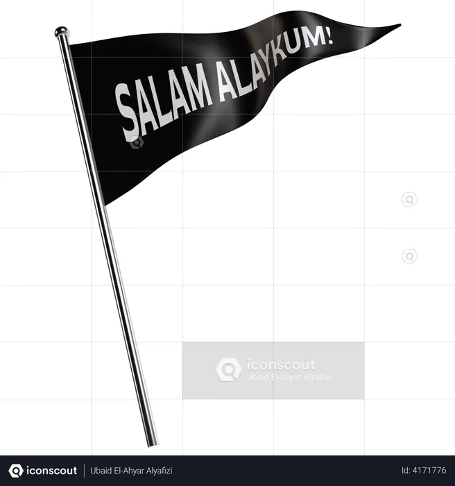 Bandera de salam alaykum  3D Illustration