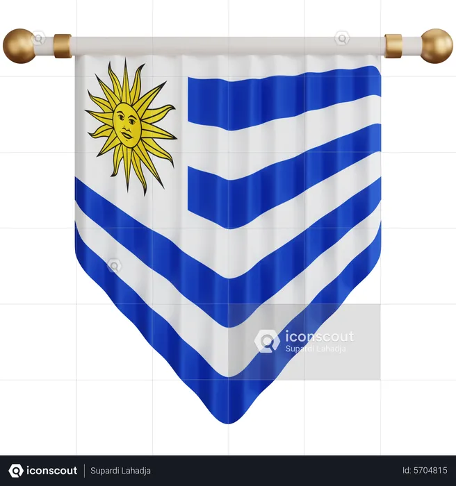 Bandera uruguaya Flag 3D Icon