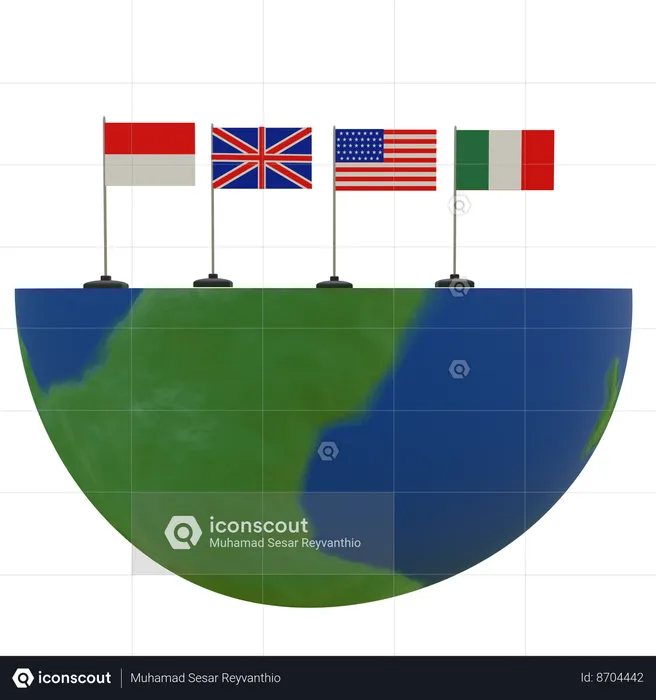 Banderas internacionales  3D Icon