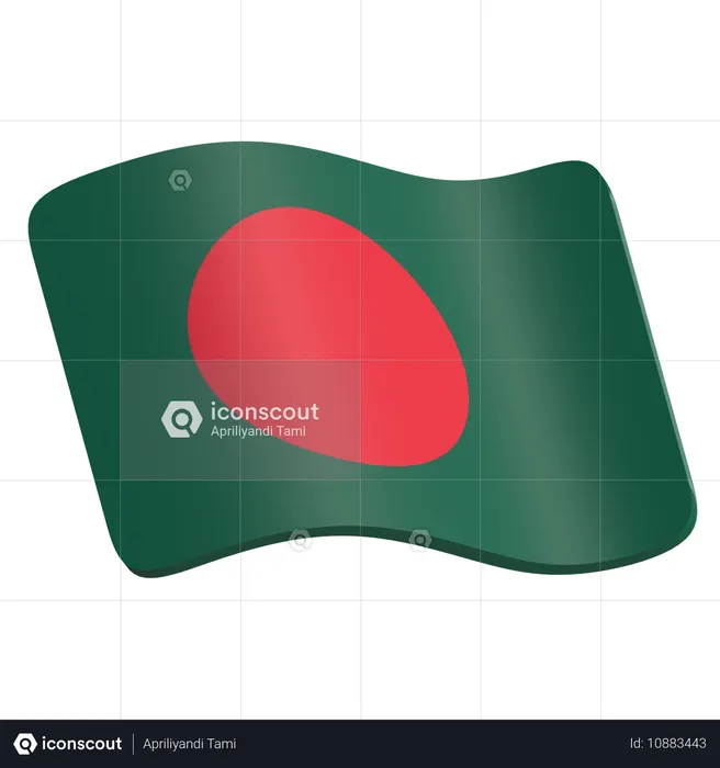 Bangladesh Flag  3D Icon