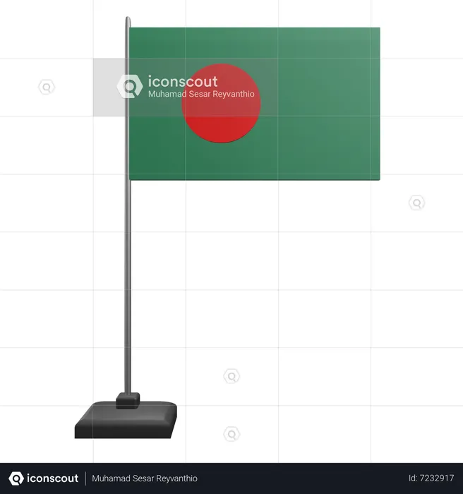 Bangladesh Flag  3D Icon