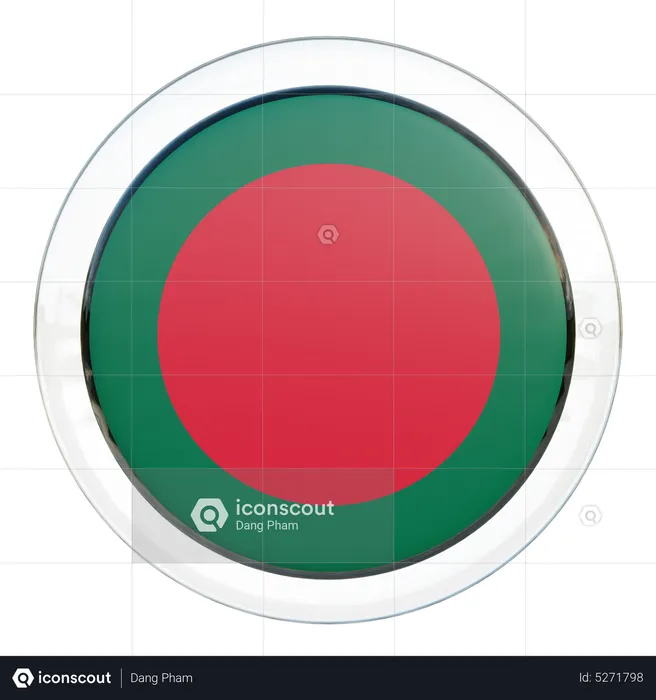 Bangladesh Round Flag Flag 3D Icon