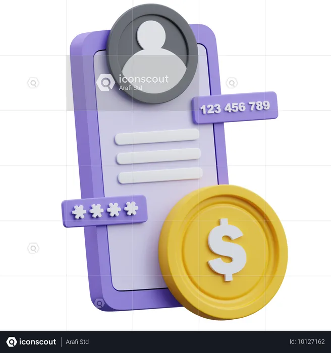 Bank Account  3D Icon