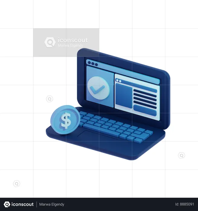 Bank Account Login  3D Icon