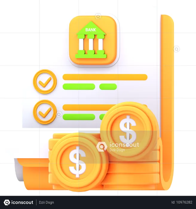 Bank account statement  3D Icon