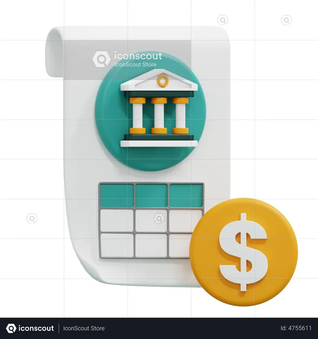 Bank Account Statement  3D Icon
