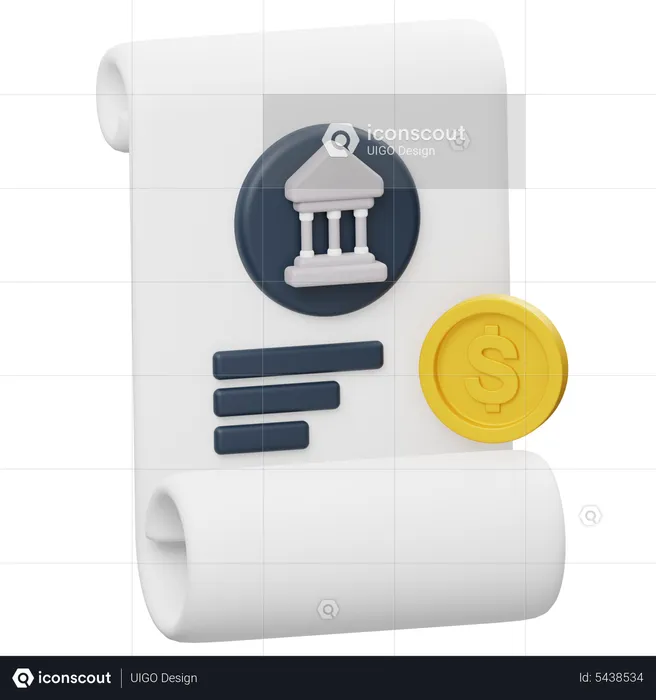 Bank Account Statement  3D Icon