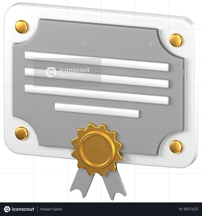 Bank Bond Certificate  3D Icon