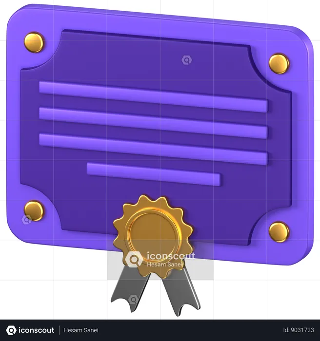 Bank Bond Certificate  3D Icon