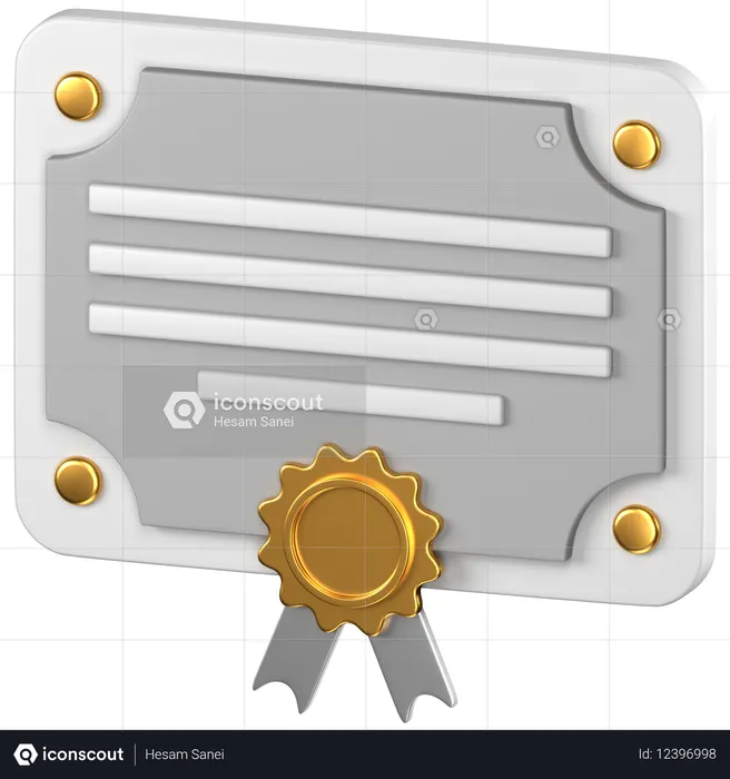 은행 채권 계약  3D Icon