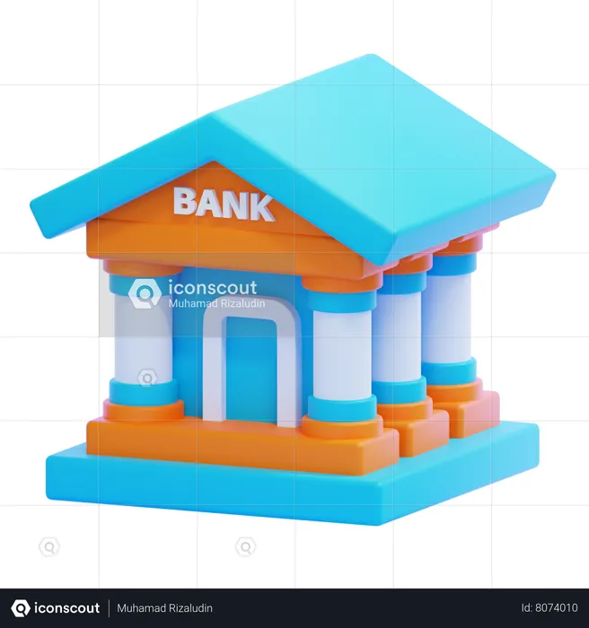 BANK BUILDING  3D Icon