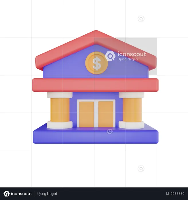 Bank Building  3D Icon