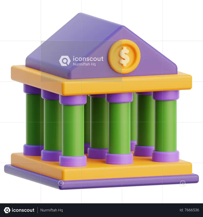 Bank Building  3D Icon