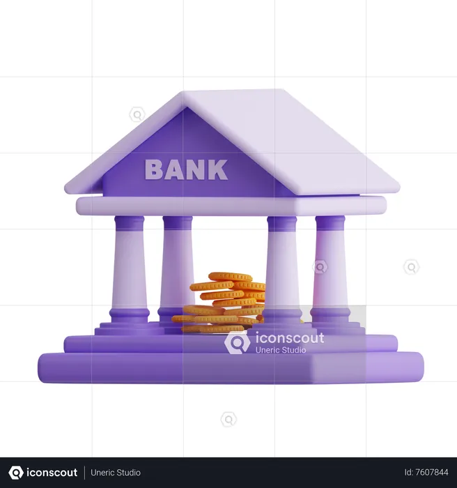 Bank Building  3D Icon