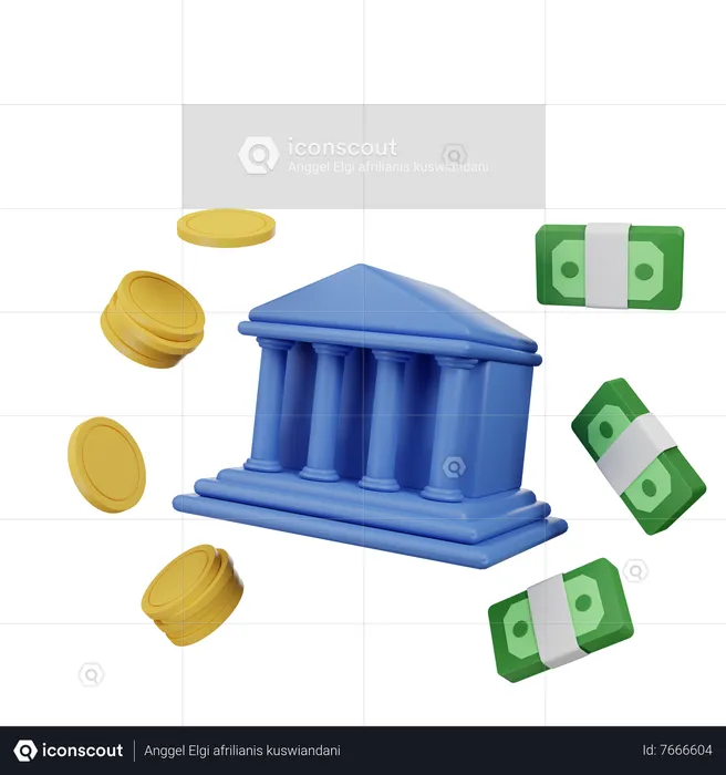 Bank Building  3D Icon