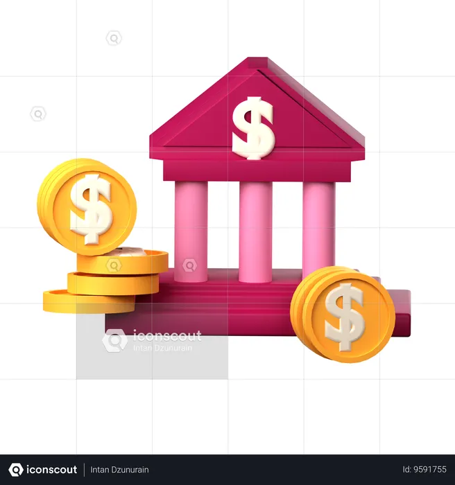 Bank Building  3D Icon