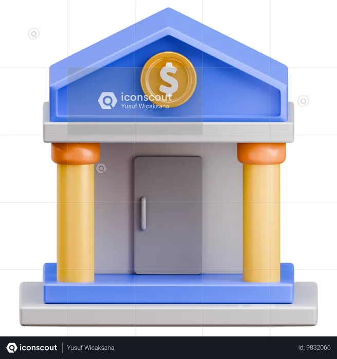 Bank Building  3D Icon