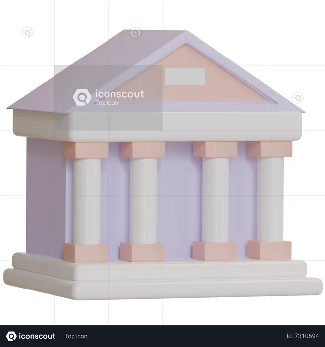 Bank Building  3D Icon